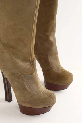 Bottes Fendi Kaki en Daim