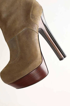 Bottes Fendi Kaki en Daim