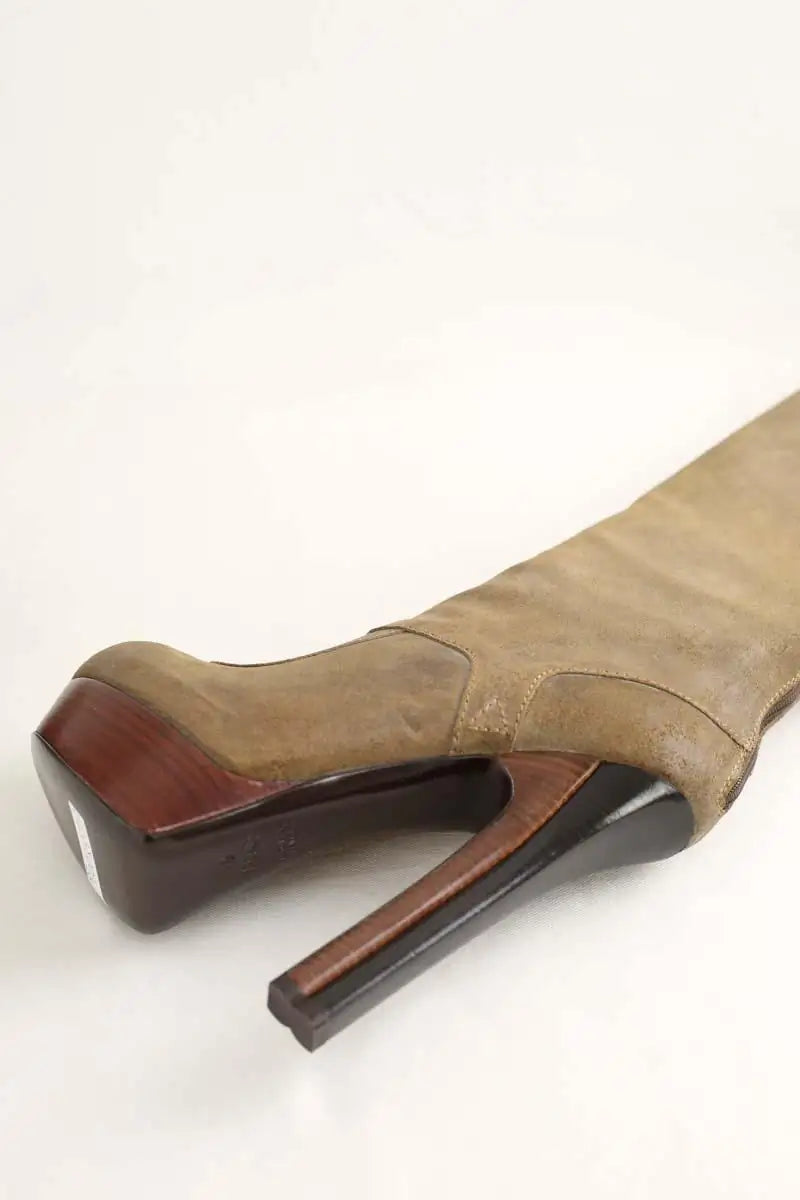 Bottes Fendi Kaki en Daim