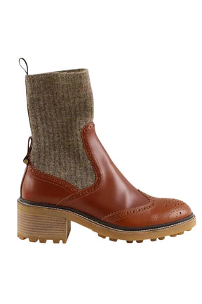 Bottes fourées Chloé Marron en Cuir, taille 37 - Seconde Main