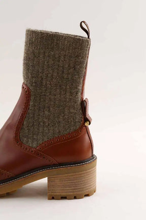 Bottes fourées Chloé Marron en Cuir