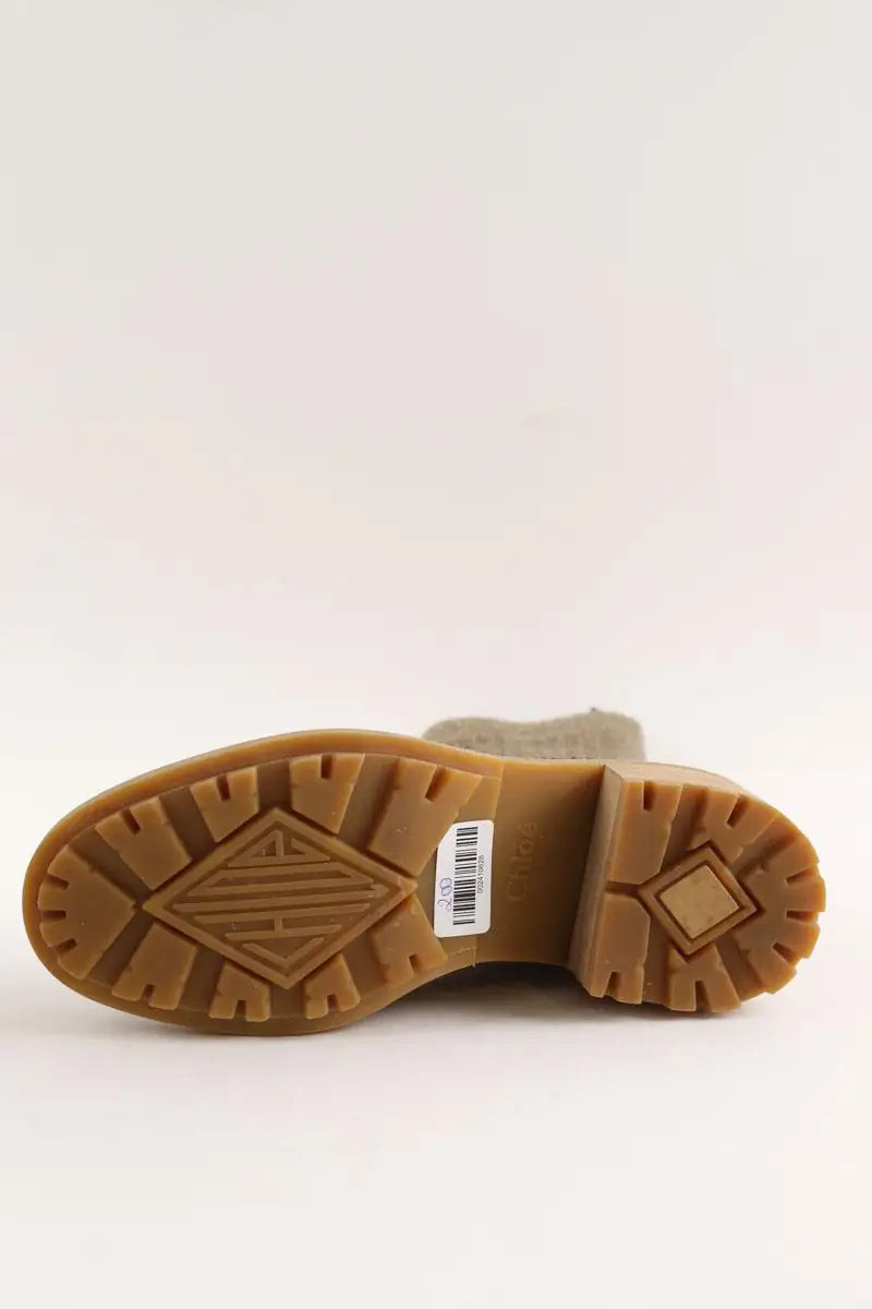 Bottes fourées Chloé Marron en Cuir