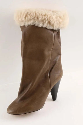 Bottes fourées Isabel Marant Marron en Cuir