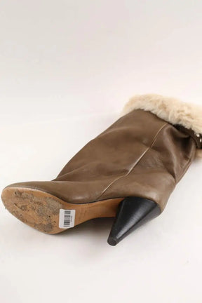Bottes fourées Isabel Marant Marron en Cuir