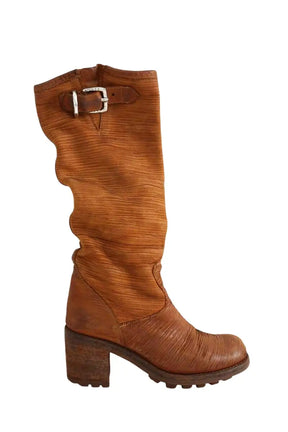 Bottes Free Lance Camel en Cuir, taille 35 - Seconde Main