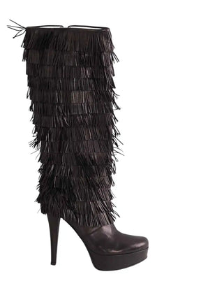 Bottes Free Lance Noir en Cuir, taille 37 - Seconde Main