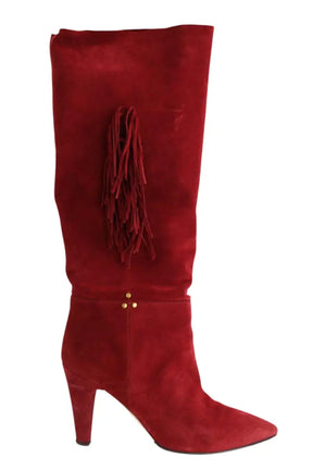 Bottes hautes Jérôme Dreyfuss Rouge en Daim, taille 39 - Seconde Main