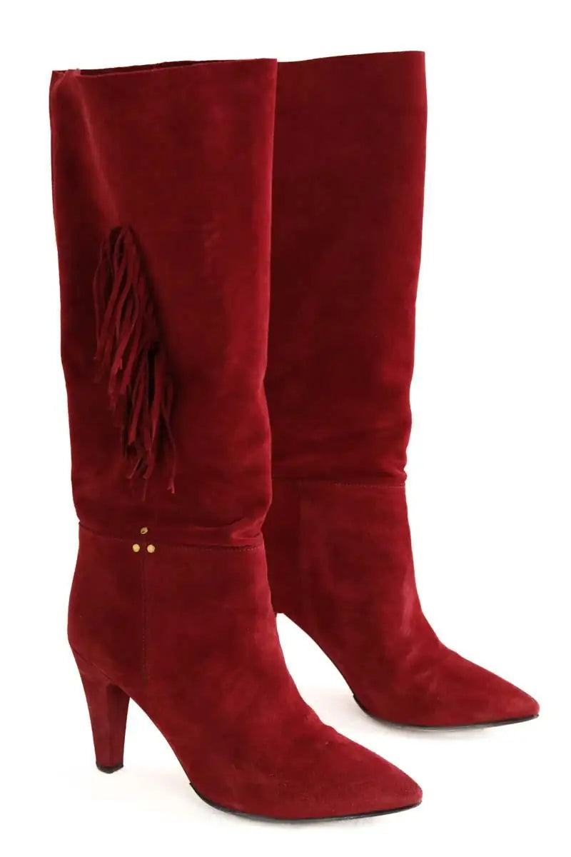 Bottes hautes Jérôme Dreyfuss Rouge en Daim