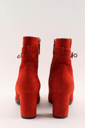 Bottes Hermès Rouge en Daim