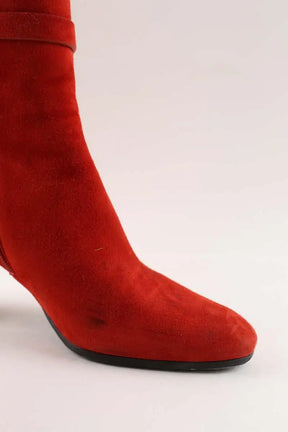 Bottes Hermès Rouge en Daim