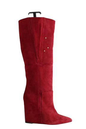 Bottes Jérôme Dreyfuss Bordeaux en Daim, taille 37 - Seconde Main