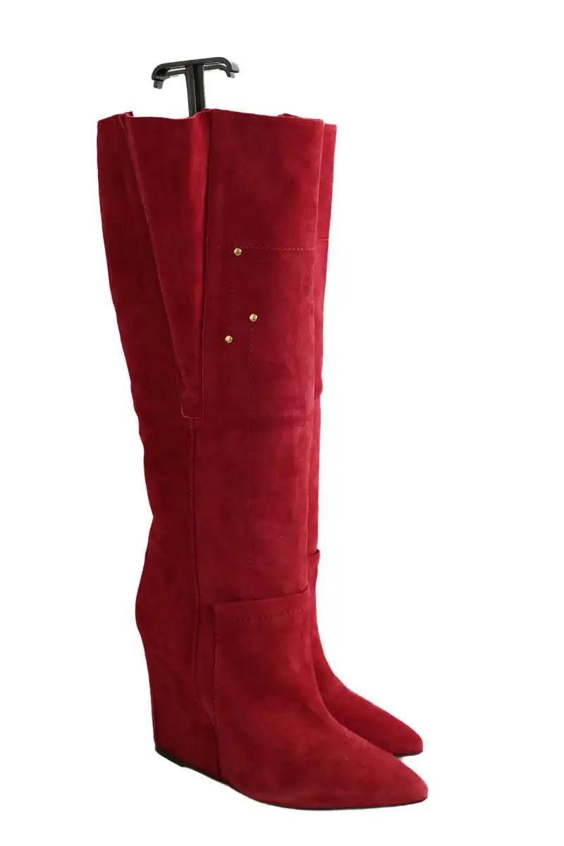 Bottes Jérôme Dreyfuss Bordeaux en Daim