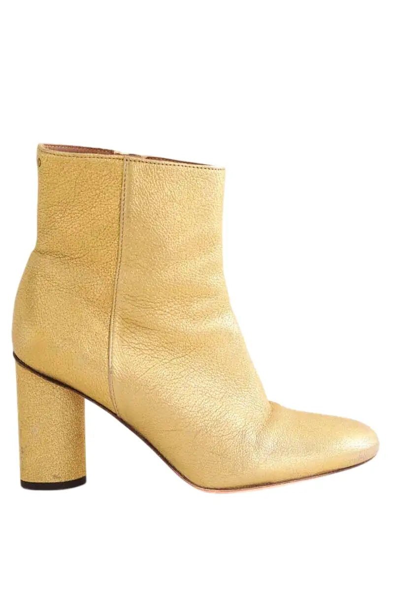 Bottes Jérôme Dreyfuss Doré en Cuir, taille 38 - Seconde Main