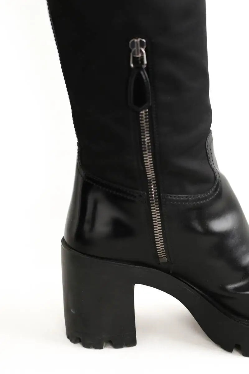 Bottes Prada Noir en Tissu