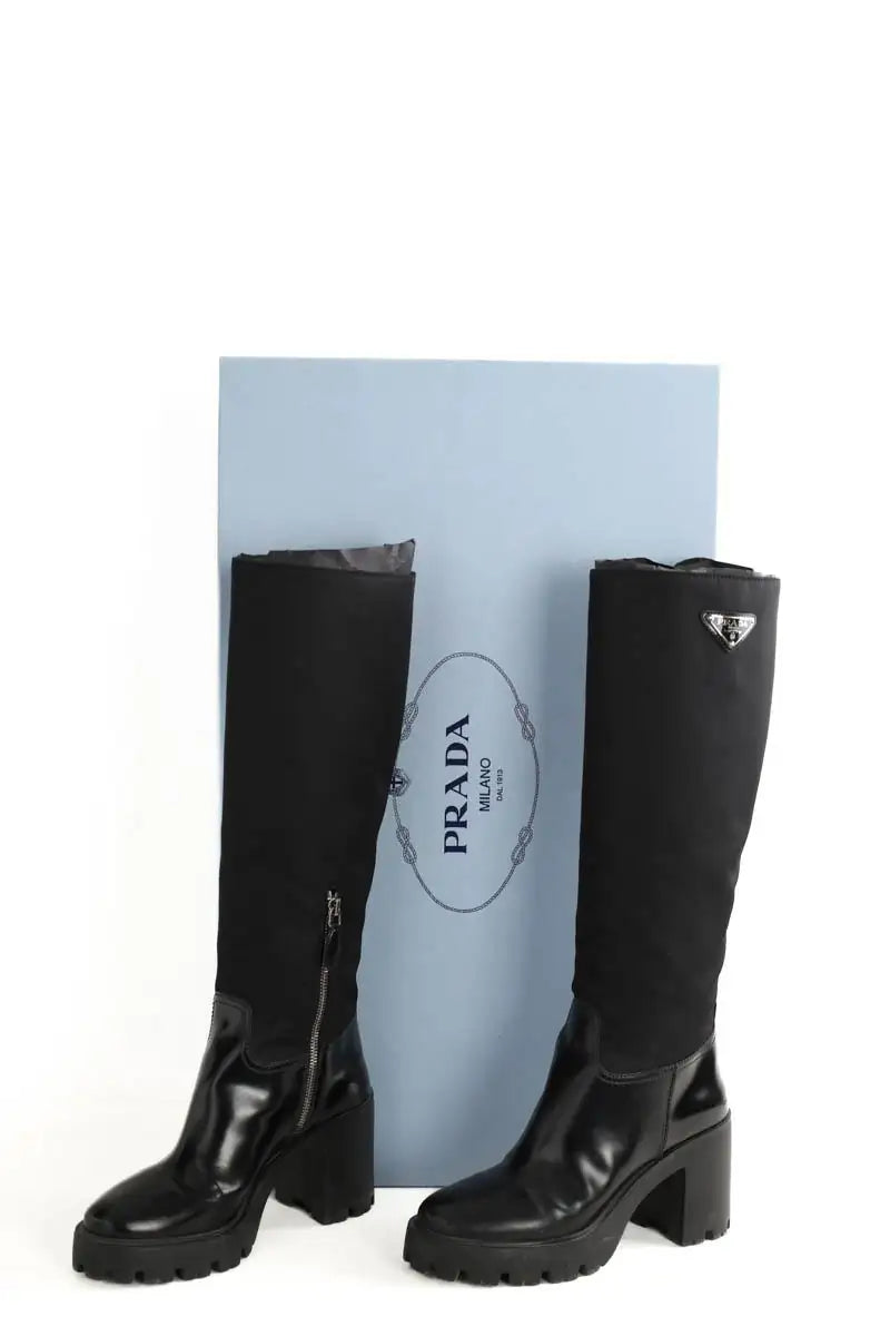 Bottes Prada Noir en Tissu