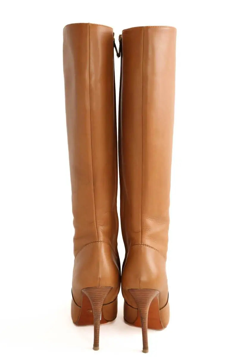 Bottes Ralph Lauren Camel en Cuir