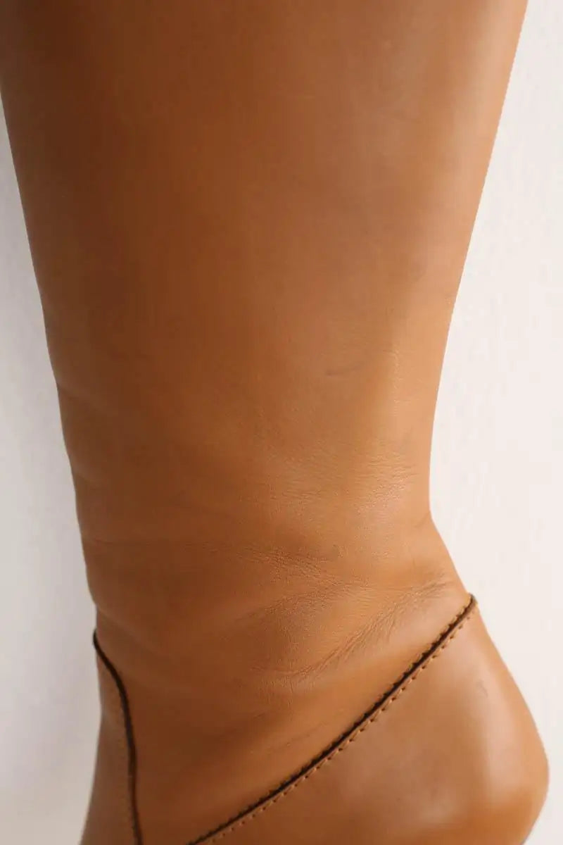 Bottes Ralph Lauren Camel en Cuir