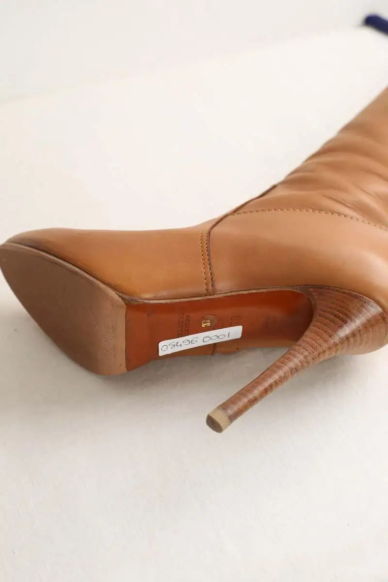 Bottes Ralph Lauren Camel en Cuir