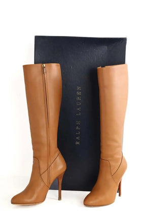 Bottes Ralph Lauren Camel en Cuir