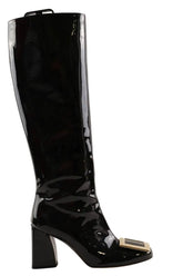 Bottes Roger Vivier Noir en Cuir verni, taille 37 - Seconde Main