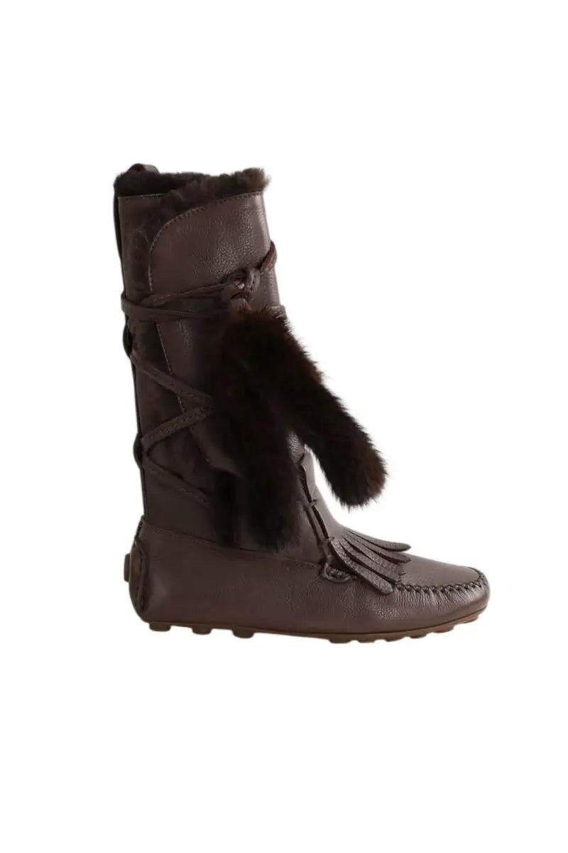 Bottes Saint Laurent Marron en Cuir, taille 35 - Seconde Main