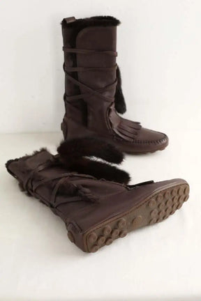 Bottes Saint Laurent Marron en Cuir