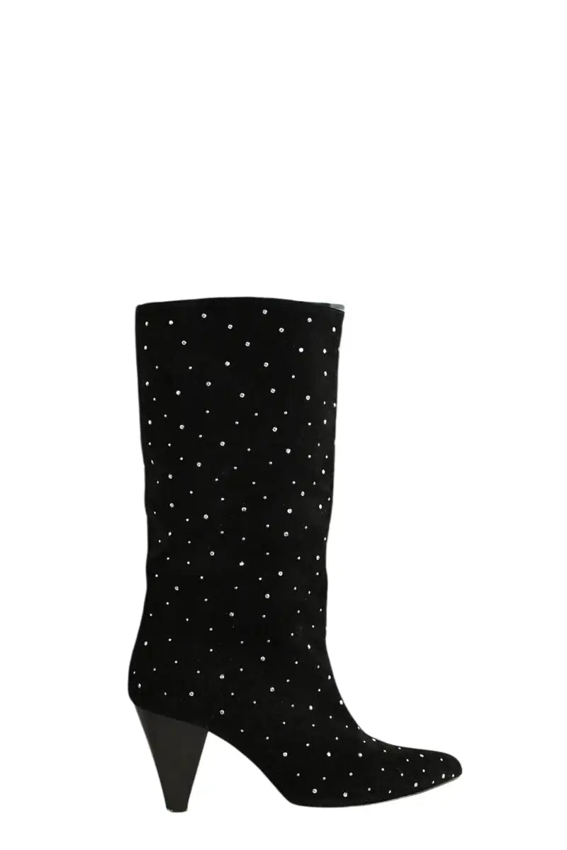 Bottes Sandro Noir en Daim, taille 37 - Seconde Main