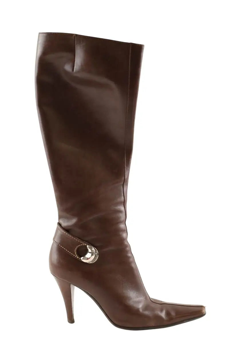 Bottes Sergio Rossi Marron en Cuir, taille 39 - Seconde Main