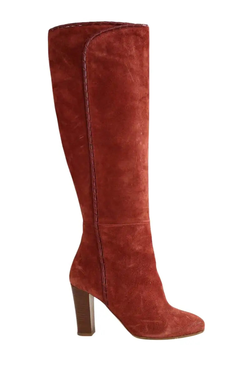 Bottes Sézane Marron en Daim, taille 39 - Seconde Main