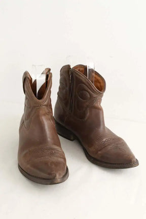 Bottes western Sandro Marron en Cuir
