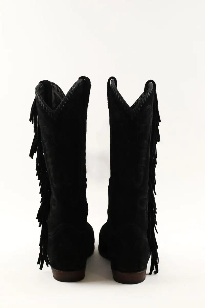 Bottes western Shiloh Noir en Daim