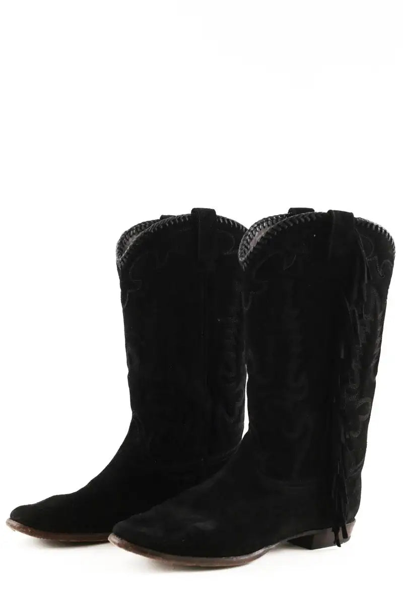 Bottes western Shiloh Noir en Daim