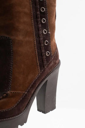 Bottes Yves Saint Laurent Marron en Daim
