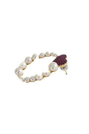 Boucles d'oreilles APM Monaco Blanc en Plaqué or
