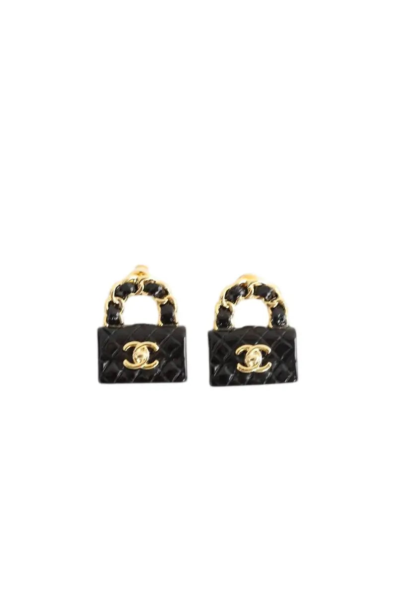 Boucles d'oreilles Chanel Noir en Acier - Seconde Main
