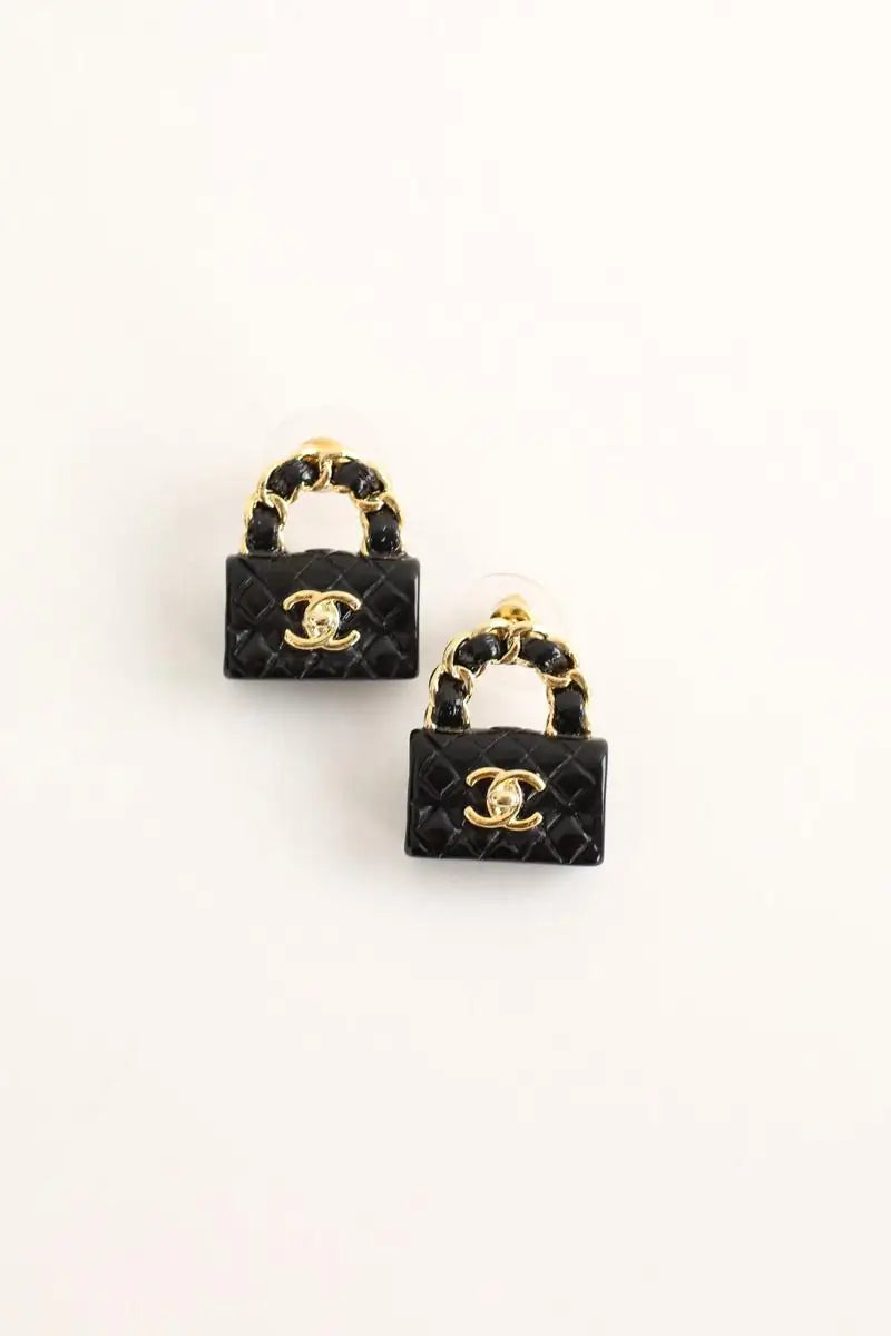 Boucles d'oreilles Chanel Noir en Acier
