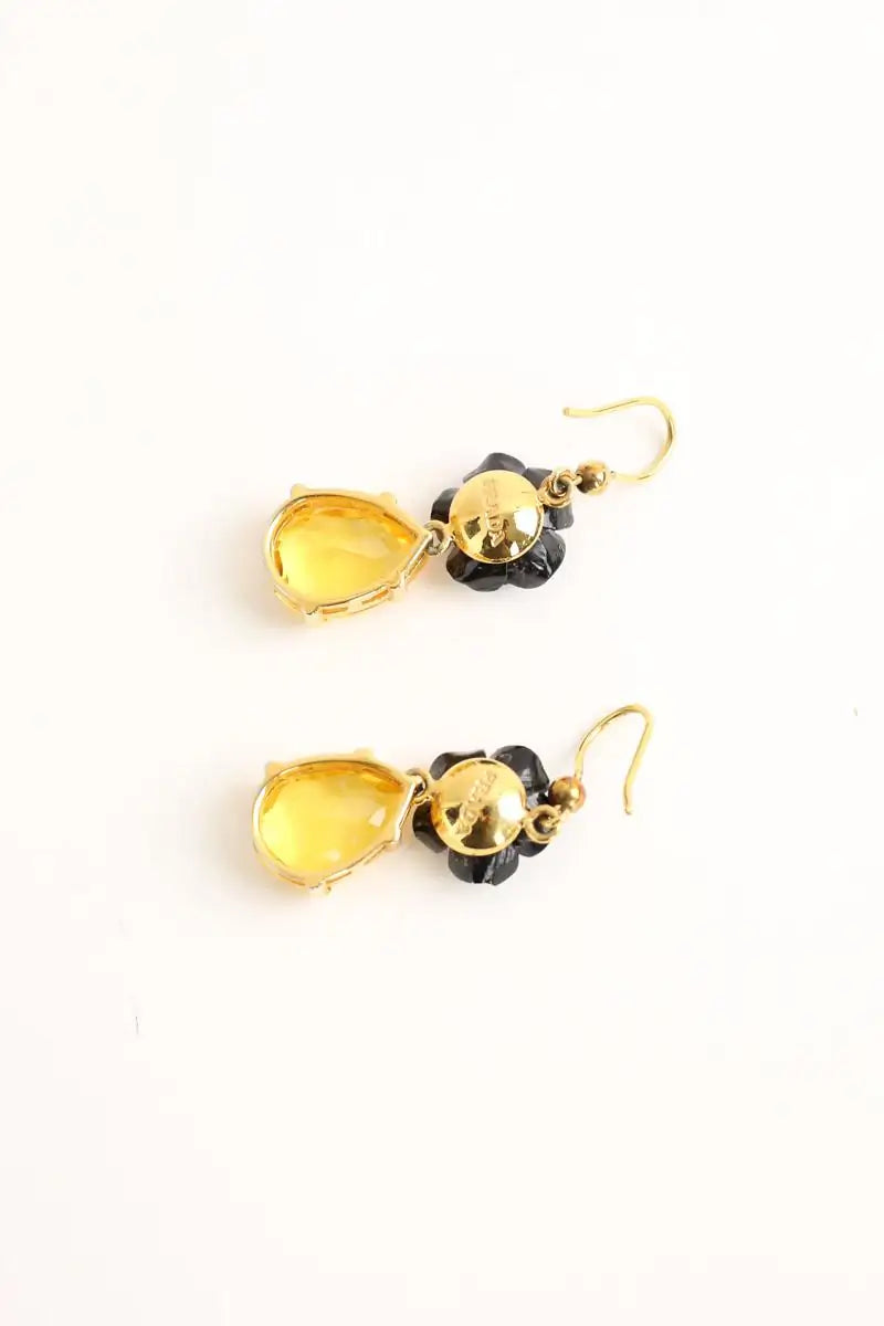 Boucles d'oreilles Prada Jaune en Cristal