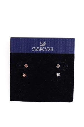 Boucles d'oreilles Swarovski Stud pink fashion Rose en Plaqué argent