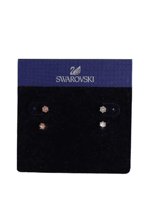 Boucles d'oreilles Swarovski Stud pink fashion Rose en Plaqué argent