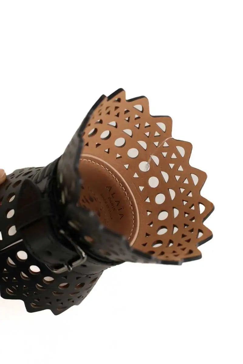 Bracelet Alaïa Noir en Cuir