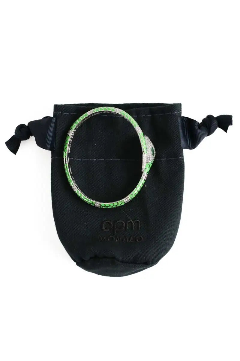 Bracelet APM Monaco Vert en Argent