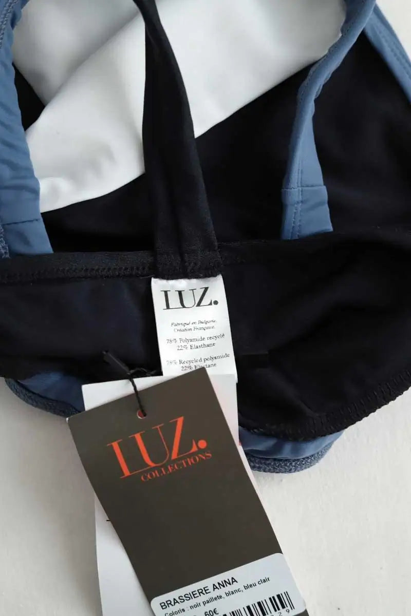 Brassière Luz Anna noir pailleté blanc bleu clair Bleu en Polyamide