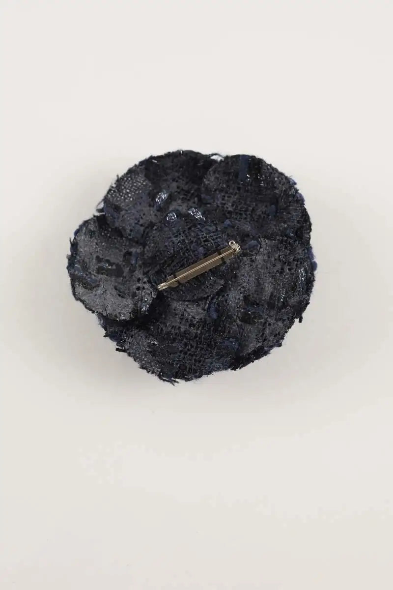 Broche Chanel Marine en Tissu