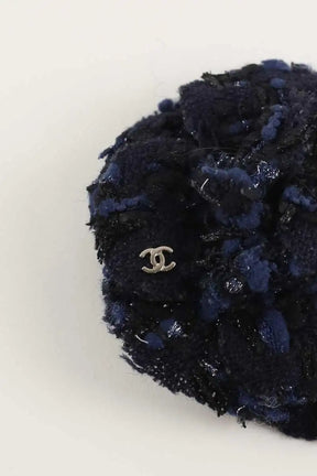 Broche Chanel Marine en Tissu