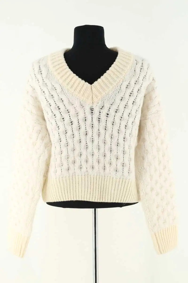 Pull Pinko Blanc en Coton