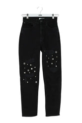 Jean droit Sandro Noir en Coton, taille XS - Seconde Main