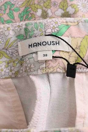 Pantalon droit Manoush Vert en Coton