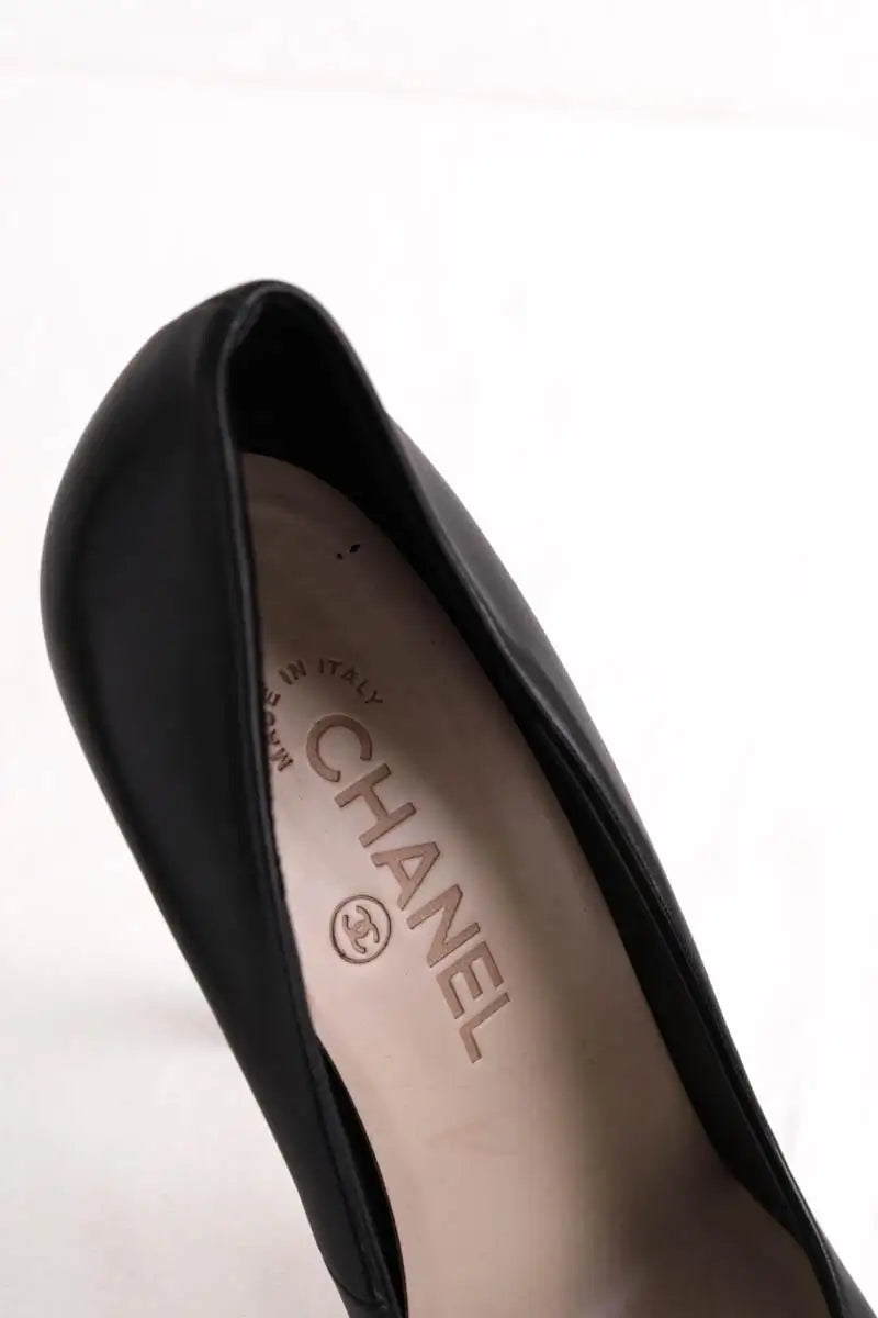 Talons Chanel Noir en Cuir