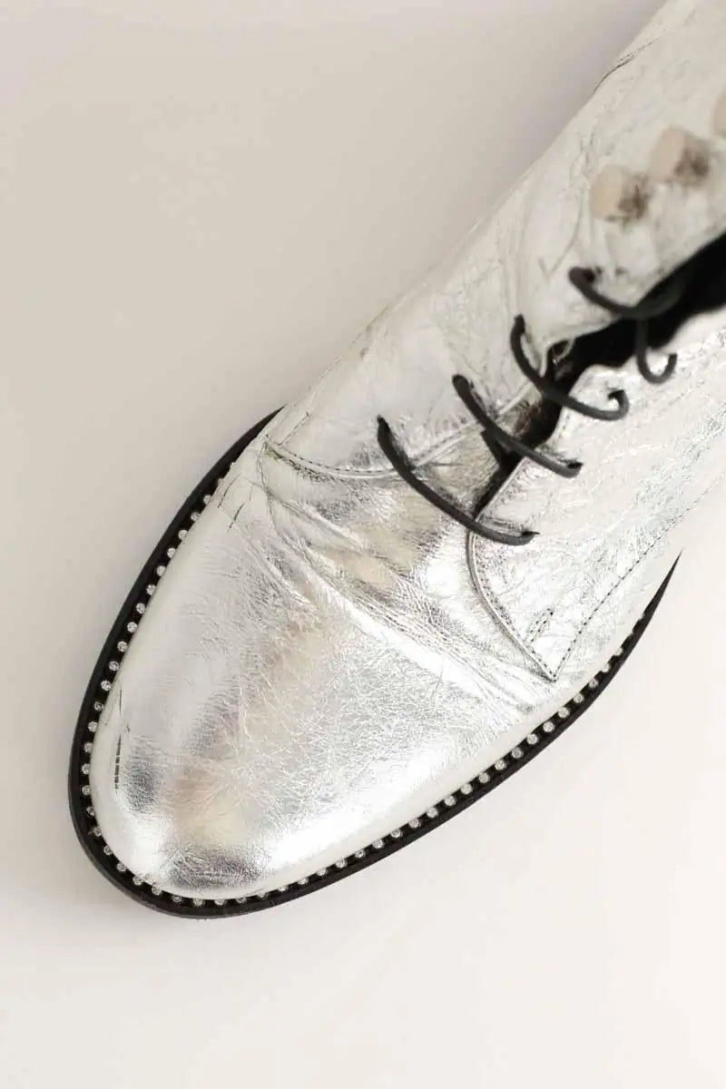 Boots à lacets Dior Argent en Cuir