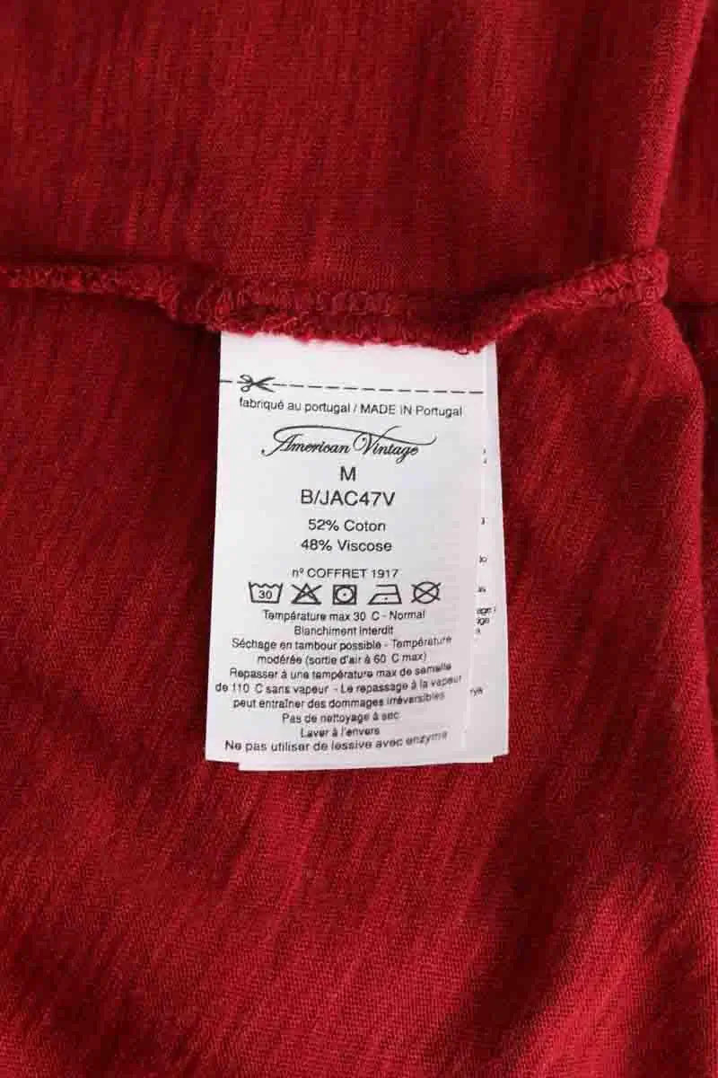 Top sans manche American Vintage Rouge en Coton